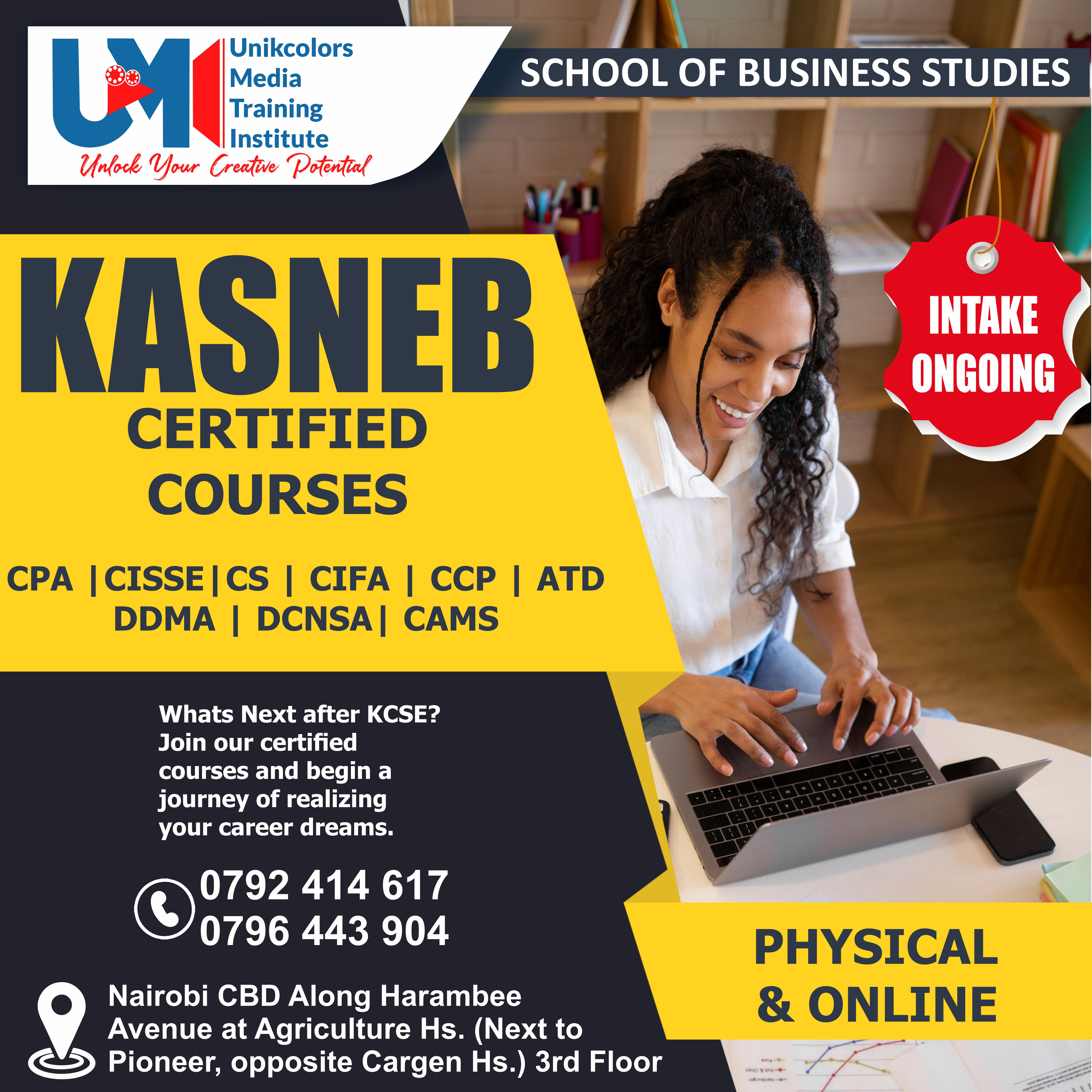 KASNEB CERTIFIED COURSES - CPA | CISSE | CS | CIFA | CCP | DDMA | DCNSA | CAMS
